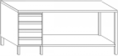 Arbeitstisch mit Schubladenblock, breite 2000 mm